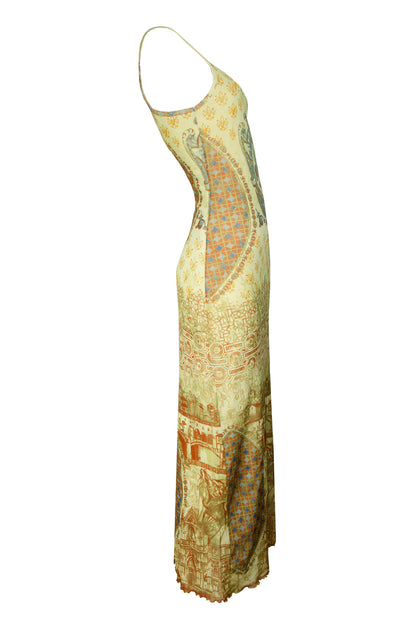Save The Queen sheer mesh baroque print dress