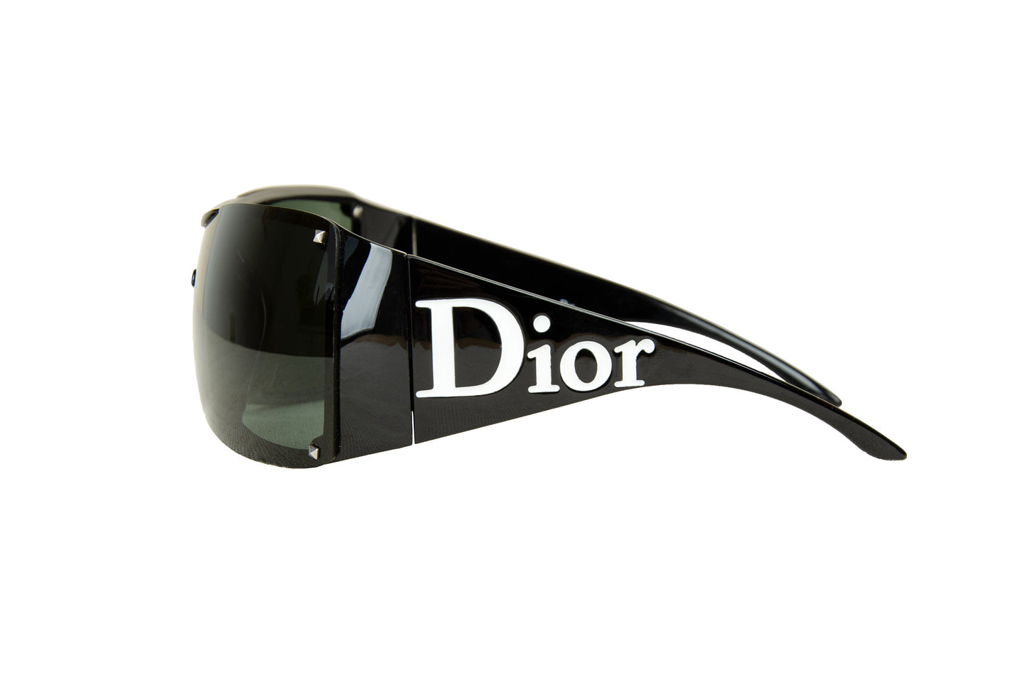 2000s Dior Overshine 2 sunglasses / Y2K Dior Galliano oversized squared black logo sunglasses / Dior shield sunglasses