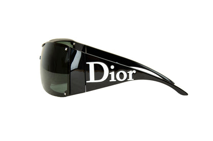 2000s Dior Overshine 2 sunglasses / Y2K Dior Galliano oversized squared black logo sunglasses / Dior shield sunglasses