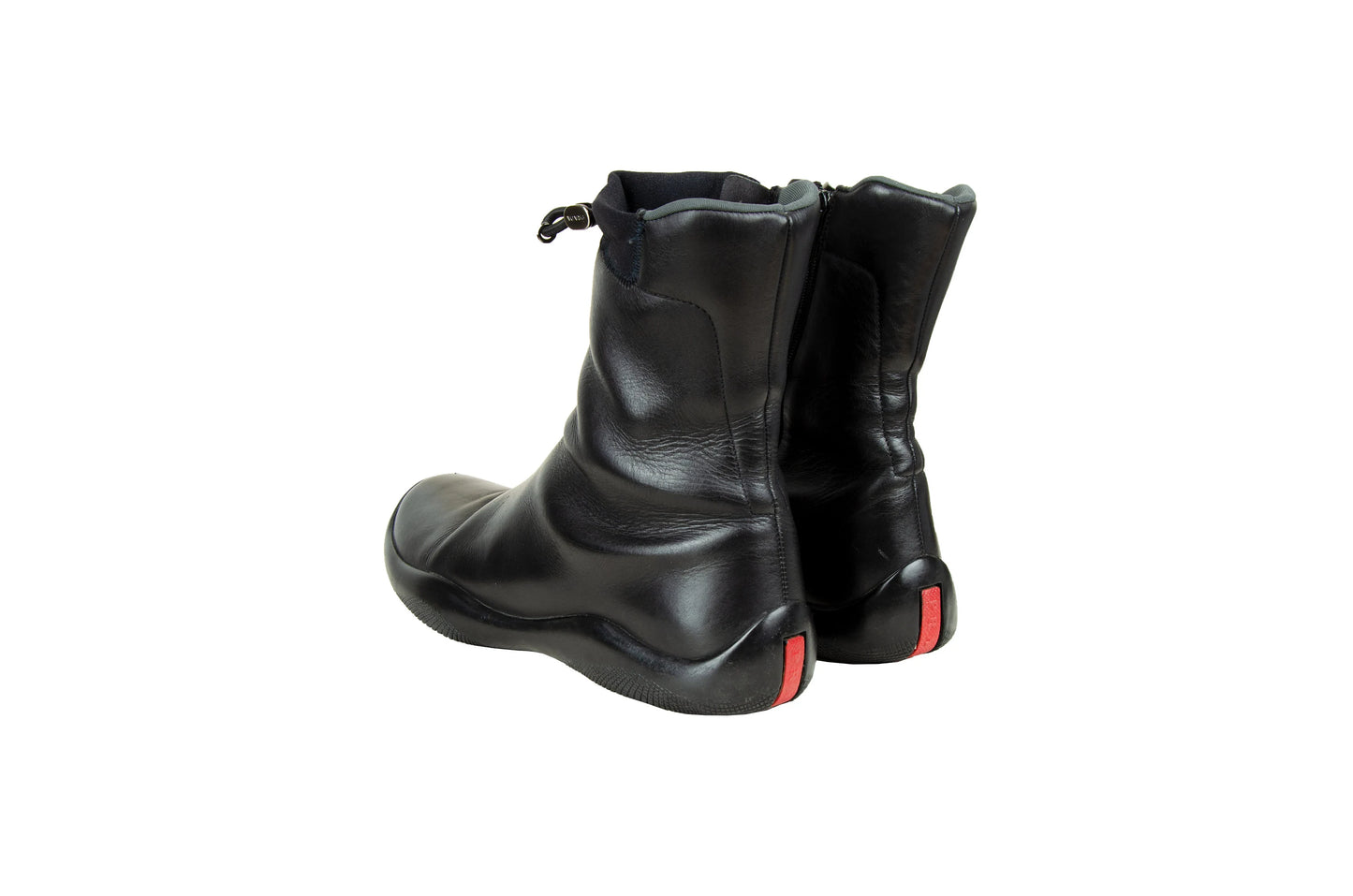 Prada FW 1999 chunky Vibram sole drawstring ankle boots
