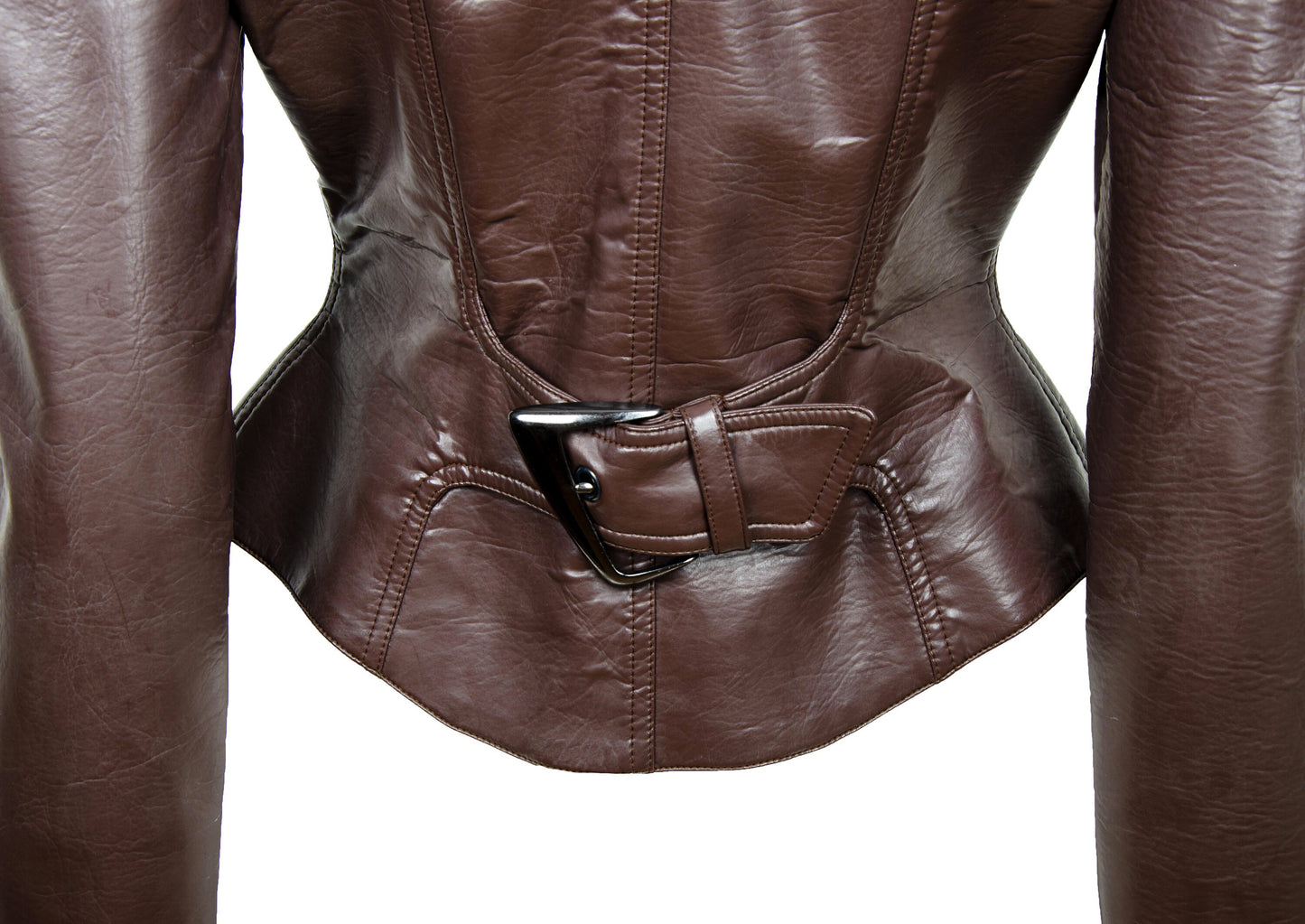 Mugler brown fitted waist cropped jacket / Cinched waist hourglass Mugler short jacket
