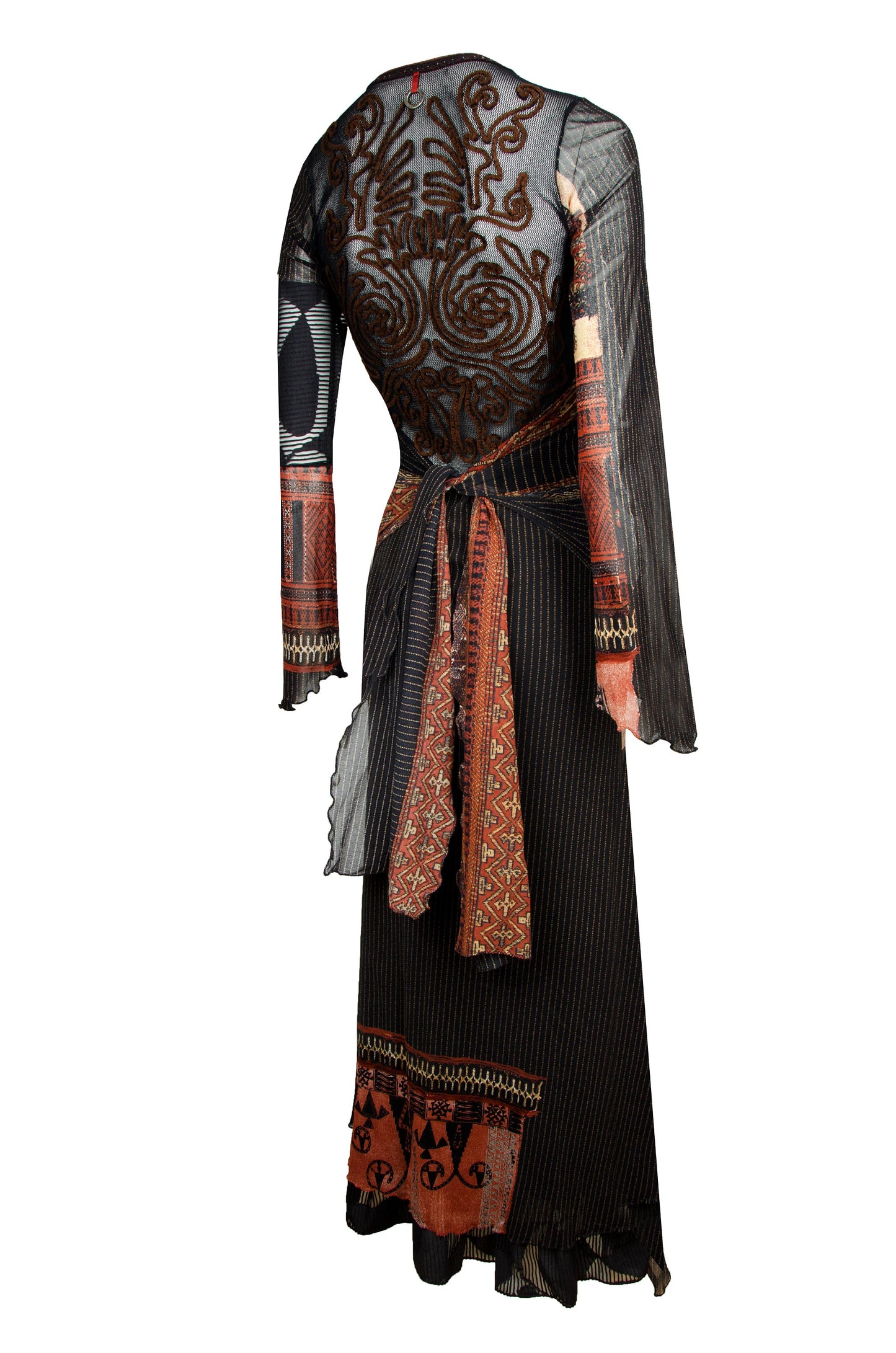 Vintage Save The Queen bell sleeves printed mesh dress