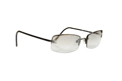 Chanel Swarovski diamanté rimless sunglasses / 2000s Chanel 4093B rhinestone CC logo sunglasses