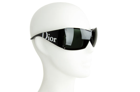 2000s Dior Overshine 2 sunglasses / Y2K Dior Galliano oversized squared black logo sunglasses / Dior shield sunglasses