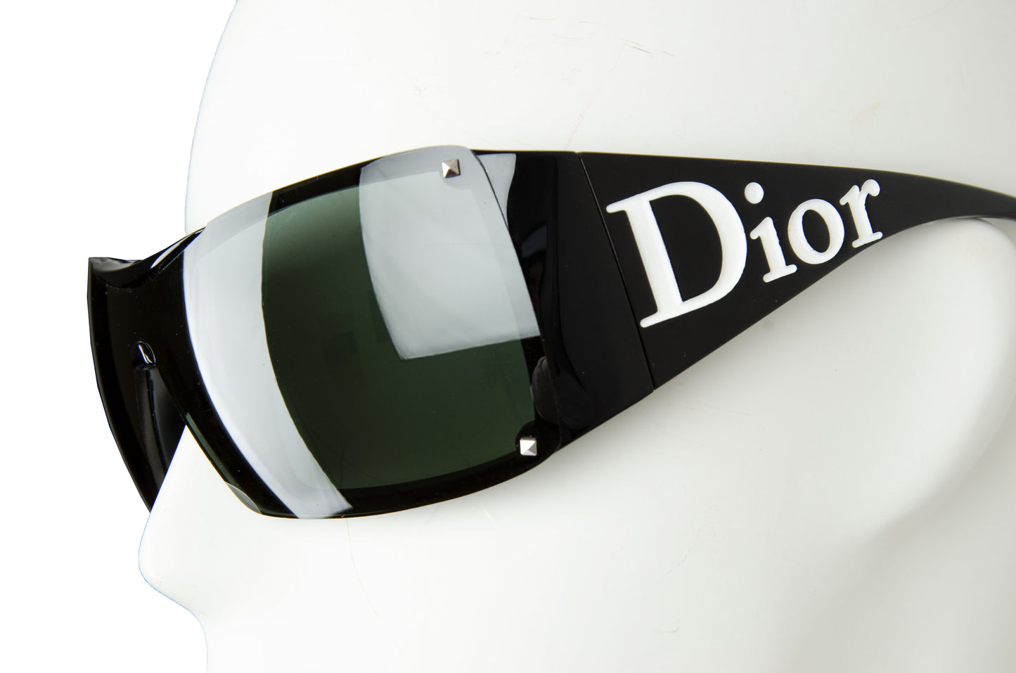 2000s Dior Overshine 2 sunglasses / Y2K Dior Galliano oversized squared black logo sunglasses / Dior shield sunglasses