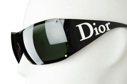 2000s Dior Overshine 2 sunglasses / Y2K Dior Galliano oversized squared black logo sunglasses / Dior shield sunglasses