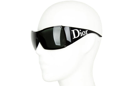 2000s Dior Overshine 2 sunglasses / Y2K Dior Galliano oversized squared black logo sunglasses / Dior shield sunglasses