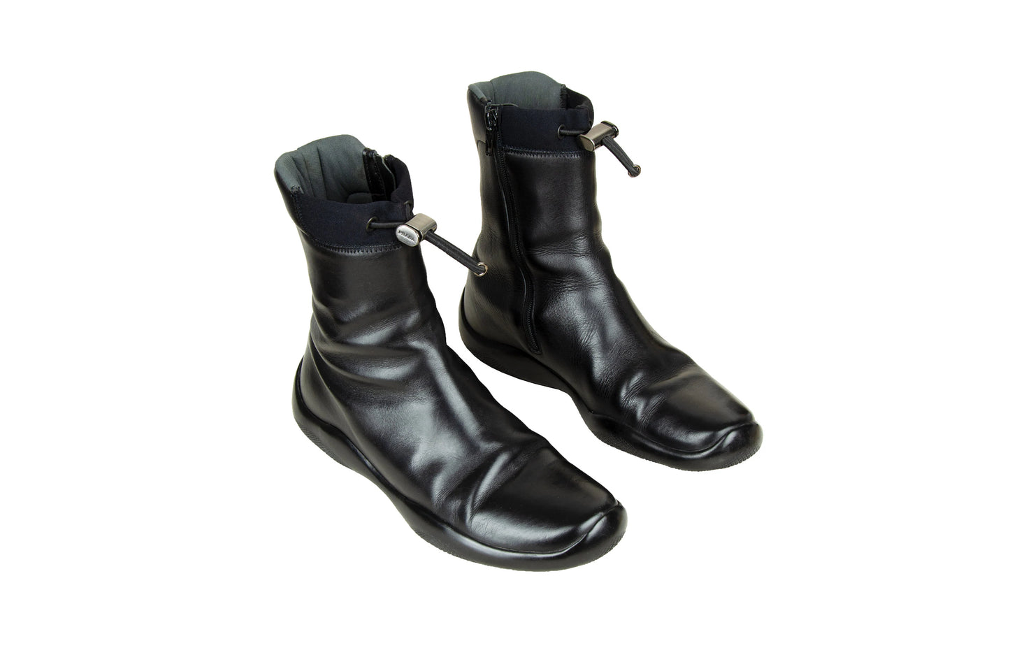Prada FW 1999 chunky Vibram sole drawstring ankle boots