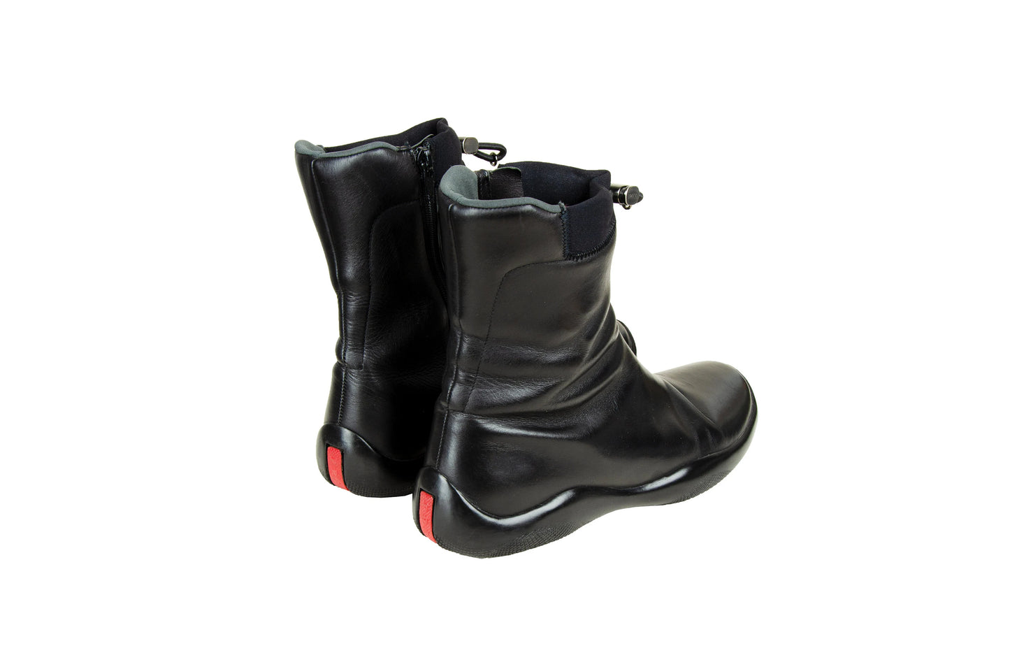 Prada FW 1999 chunky Vibram sole drawstring ankle boots