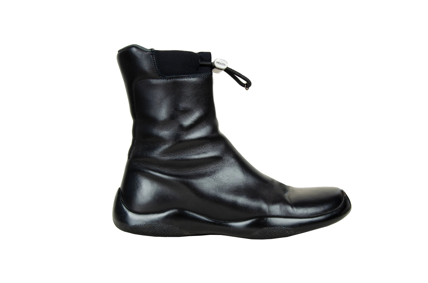 Prada FW 1999 chunky Vibram sole drawstring ankle boots