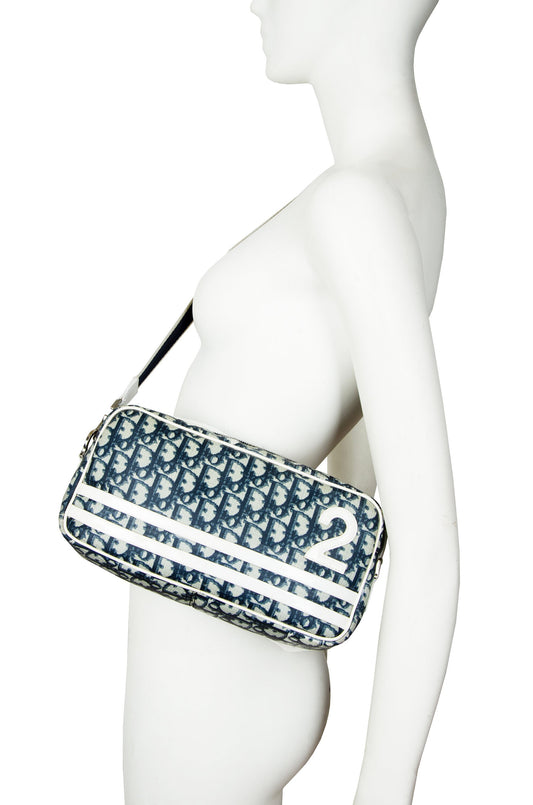 2001 Dior monogram shoulder bag / Vintage Dior 2000s John Galliano trotter coated canvas bag