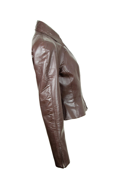 Mugler brown fitted waist cropped jacket / Cinched waist hourglass Mugler short jacket