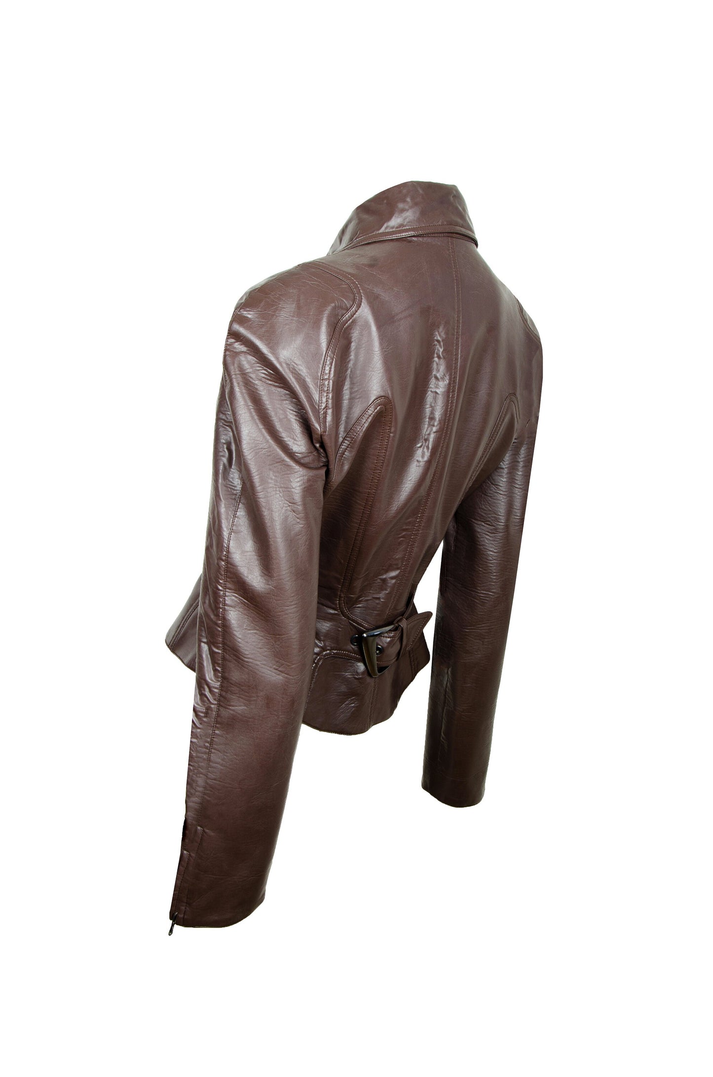 Mugler brown fitted waist cropped jacket / Cinched waist hourglass Mugler short jacket
