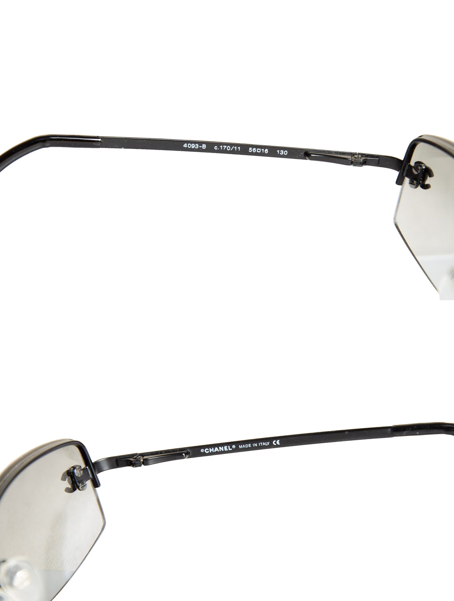 Chanel Swarovski diamanté rimless sunglasses / 2000s Chanel 4093B rhinestone CC logo sunglasses