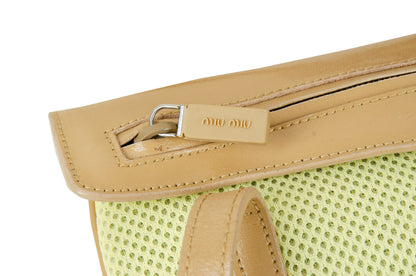 MIU MIU S/S 2000 bag / Miu Miu leather and mesh tech baguette bag