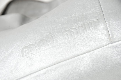 MIU MIU 2000s silver nappa leather mini hobo bag