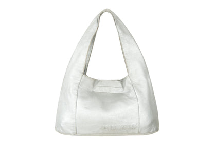 MIU MIU 2000s silver nappa leather mini hobo bag