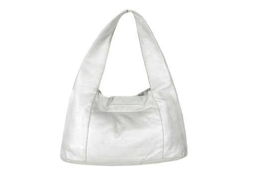 MIU MIU 2000s silver nappa leather mini hobo bag