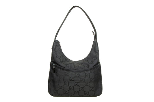 Vintage Gucci black monogram hobo bag
