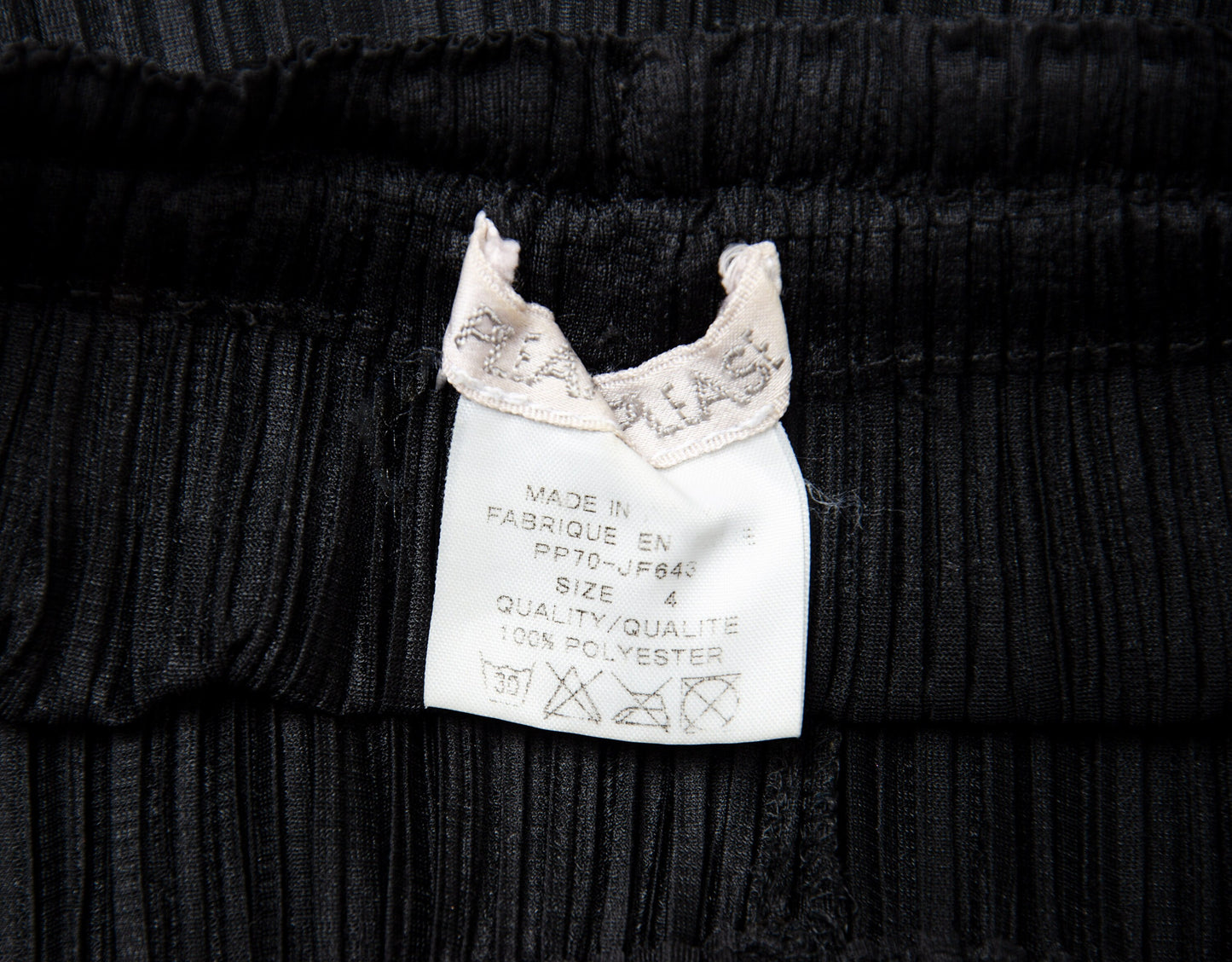 Issey Miyake Pleats Please wide straight leg black pleated pants / High waisted permanent pleats trousers