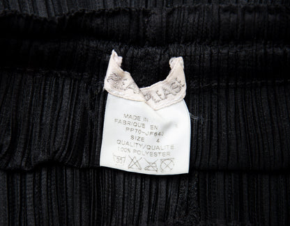 Issey Miyake Pleats Please wide straight leg black pleated pants / High waisted permanent pleats trousers