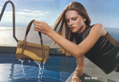 MIU MIU S/S 2000 bag / Miu Miu leather and mesh tech baguette bag