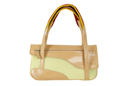 MIU MIU S/S 2000 bag / Miu Miu leather and mesh tech baguette bag