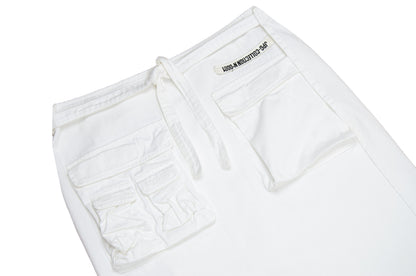 Jean Paul Gaultier white cargo wrap maxi skirt