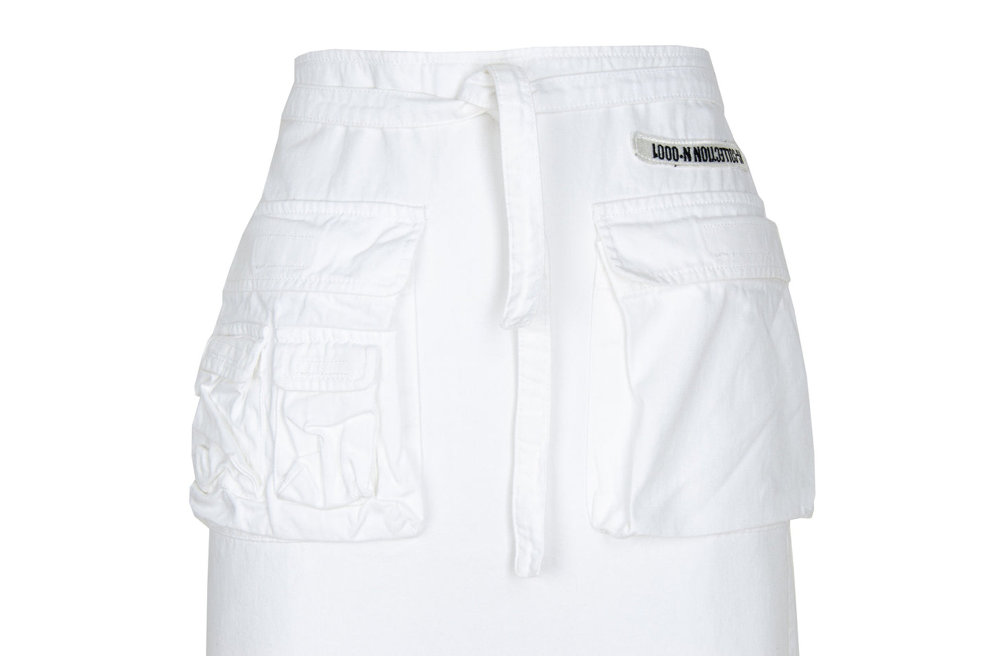 Jean Paul Gaultier white cargo wrap maxi skirt