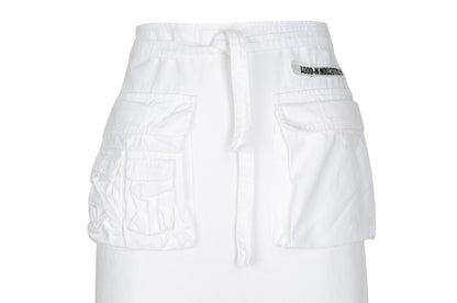 Jean Paul Gaultier white cargo wrap maxi skirt