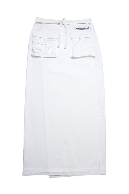Jean Paul Gaultier white cargo wrap maxi skirt