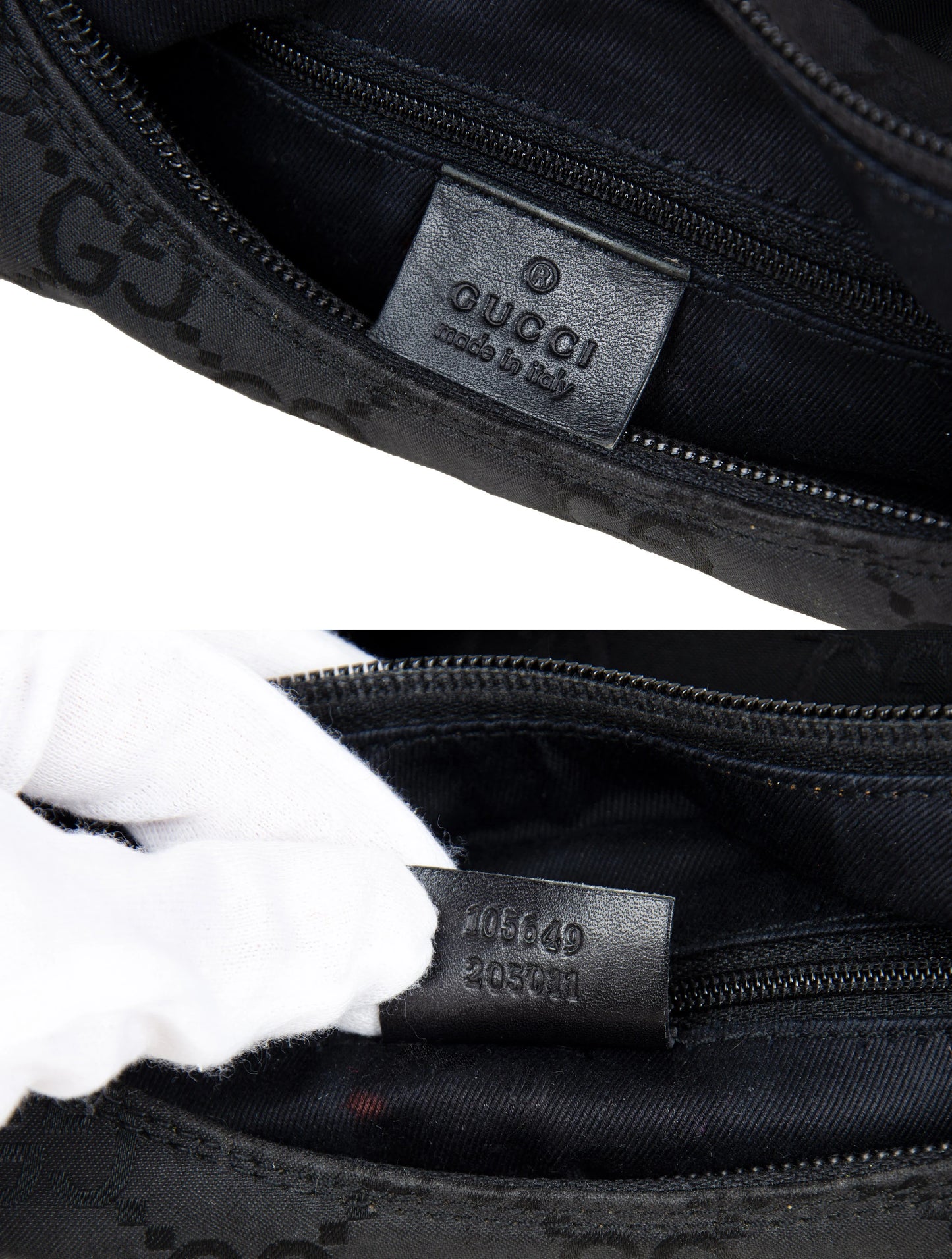 Vintage Gucci black monogram hobo bag