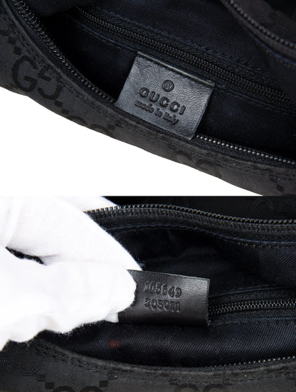 Vintage Gucci black monogram hobo bag