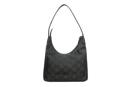 Vintage Gucci black monogram hobo bag