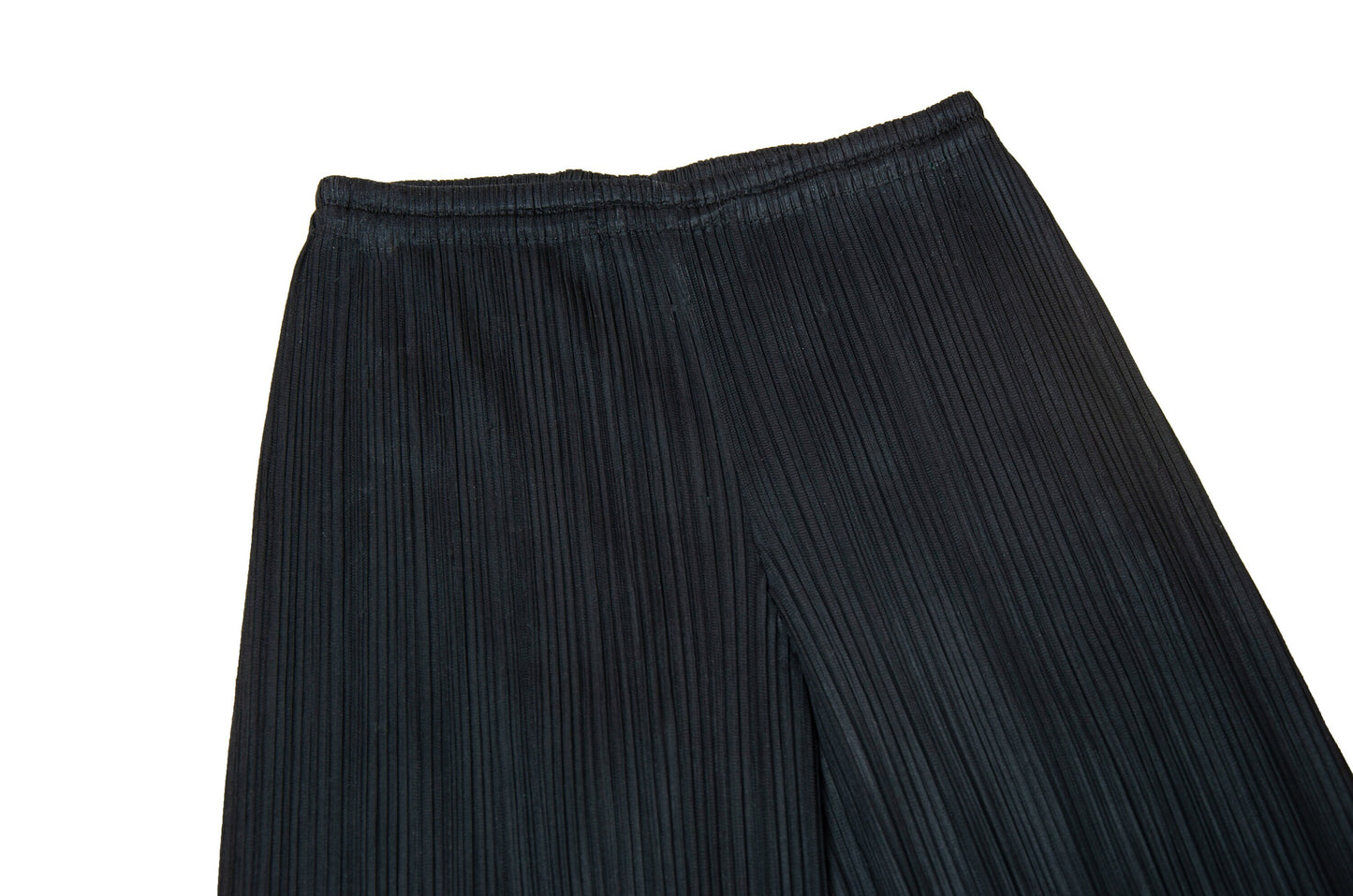 Issey Miyake Pleats Please wide straight leg black pleated pants / High waisted permanent pleats trousers