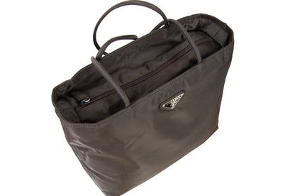 Prada tessuto city nylon tote bag / Ebano dark brown Prada shoulder bag