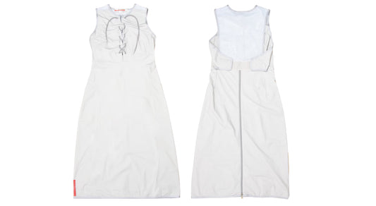 SS 1999 Prada lace up front dress / Technical nylon mesh back midi dress / Prada Linea Rossa sport dress