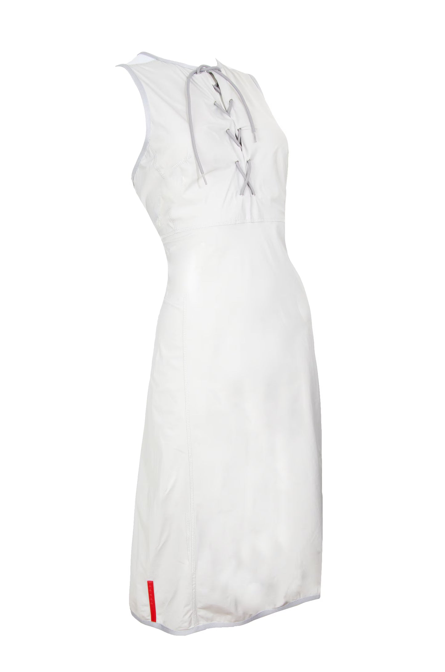 SS 1999 Prada lace up front dress / Technical nylon mesh back midi dress / Prada Linea Rossa sport dress