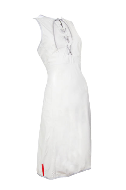 SS 1999 Prada lace up front dress / Technical nylon mesh back midi dress / Prada Linea Rossa sport dress