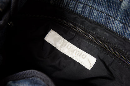 1999 Miu Miu denim crossbody bag / Archive Miu Miu sporty technical jeans bag