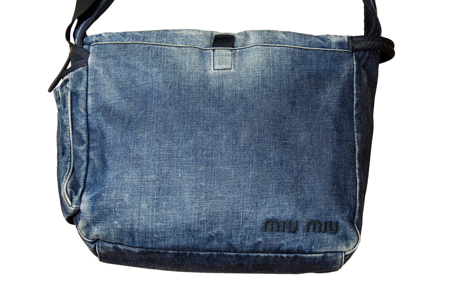 1999 Miu Miu denim crossbody bag / Archive Miu Miu sporty technical jeans bag