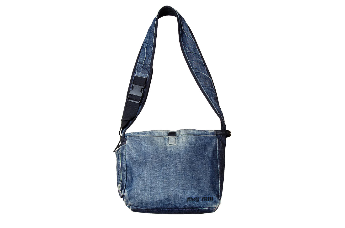 1999 Miu Miu denim crossbody bag / Archive Miu Miu sporty technical jeans bag