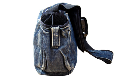 1999 Miu Miu denim crossbody bag / Archive Miu Miu sporty technical jeans bag