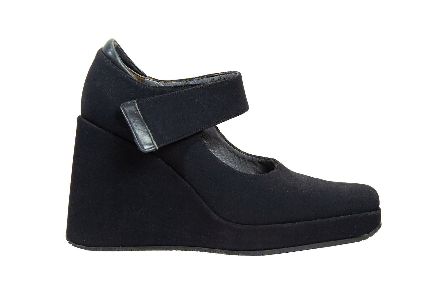 90s Stéphane Kelian platform mary jane shoes / 1990s French designer avant garde square toe wedge maryjanes