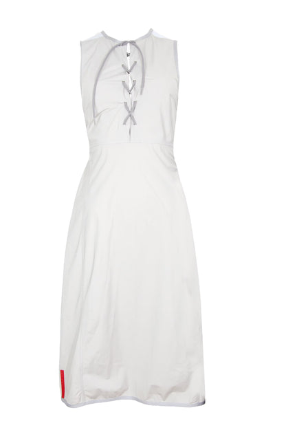 SS 1999 Prada lace up front dress / Technical nylon mesh back midi dress / Prada Linea Rossa sport dress