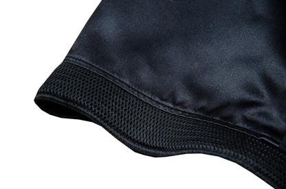 1999 Miu Miu technical clip buckle silk and neoprene black skirt