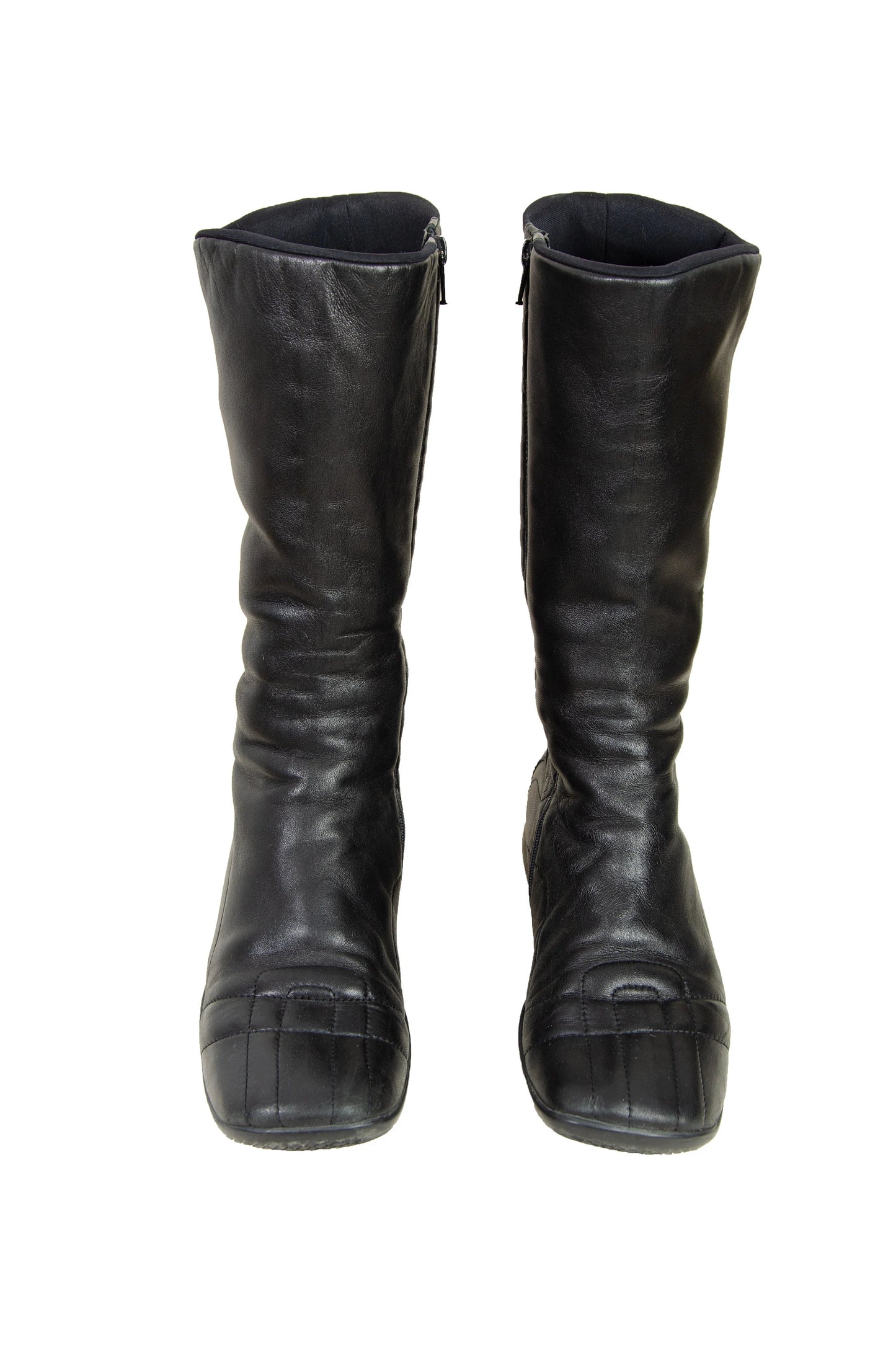 90s Prada Linea Rossa black leather sport moto boots