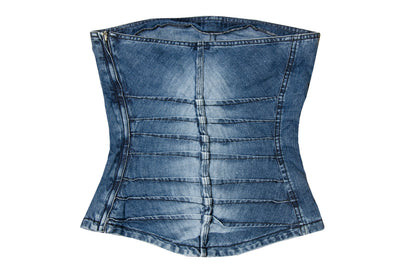 2000s Plein Sud denim bustier / Made in France