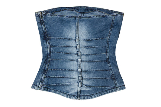 2000s Plein Sud denim bustier / Made in France