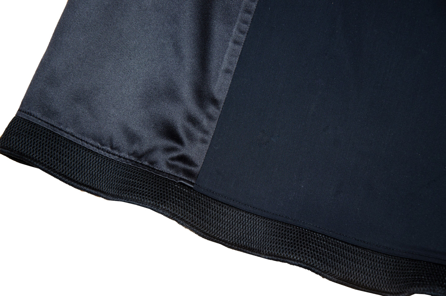 1999 Miu Miu technical clip buckle silk and neoprene black skirt